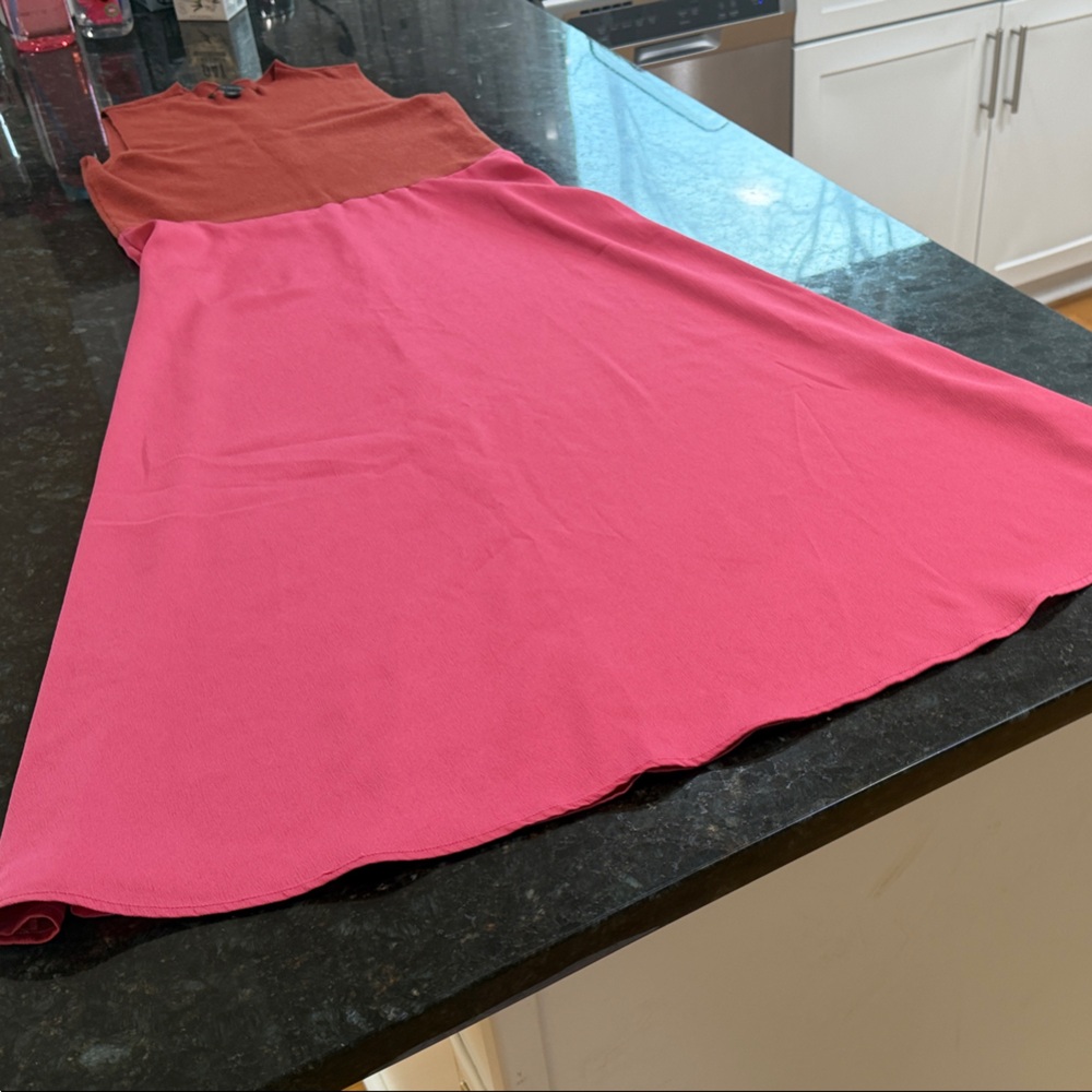 Ann Taylor Sleeveless Midi Dress - Red and Pink - Picture 6 of 8